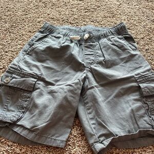 Cat & Jack Gray Cargo Shorts with elastic waist and tie for boys